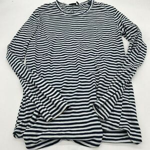 AG Adriano Goldschmied blue white striped long sleeve top size XL